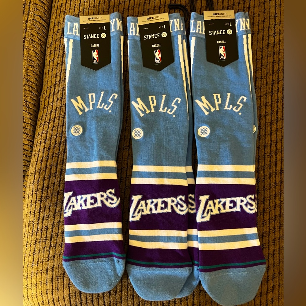 3 pairs of Lakers socks 🧦